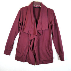 AllSaints Womens Delia Waterfall Open Front Cardigan Womens Size Small Red Cozy